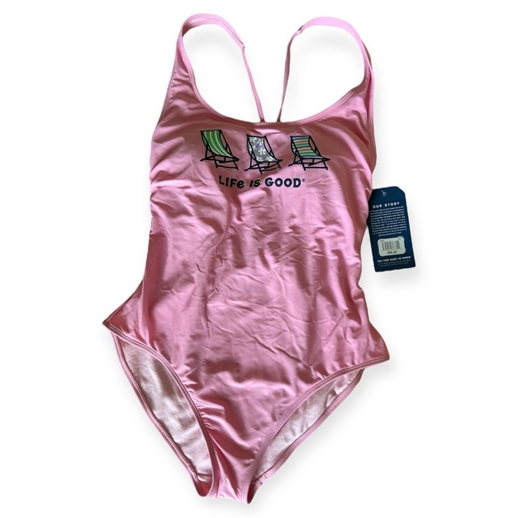 Women's Beach Chairs Tie-Back Scoop One Piece Swimsuit - Picture 4 of 10